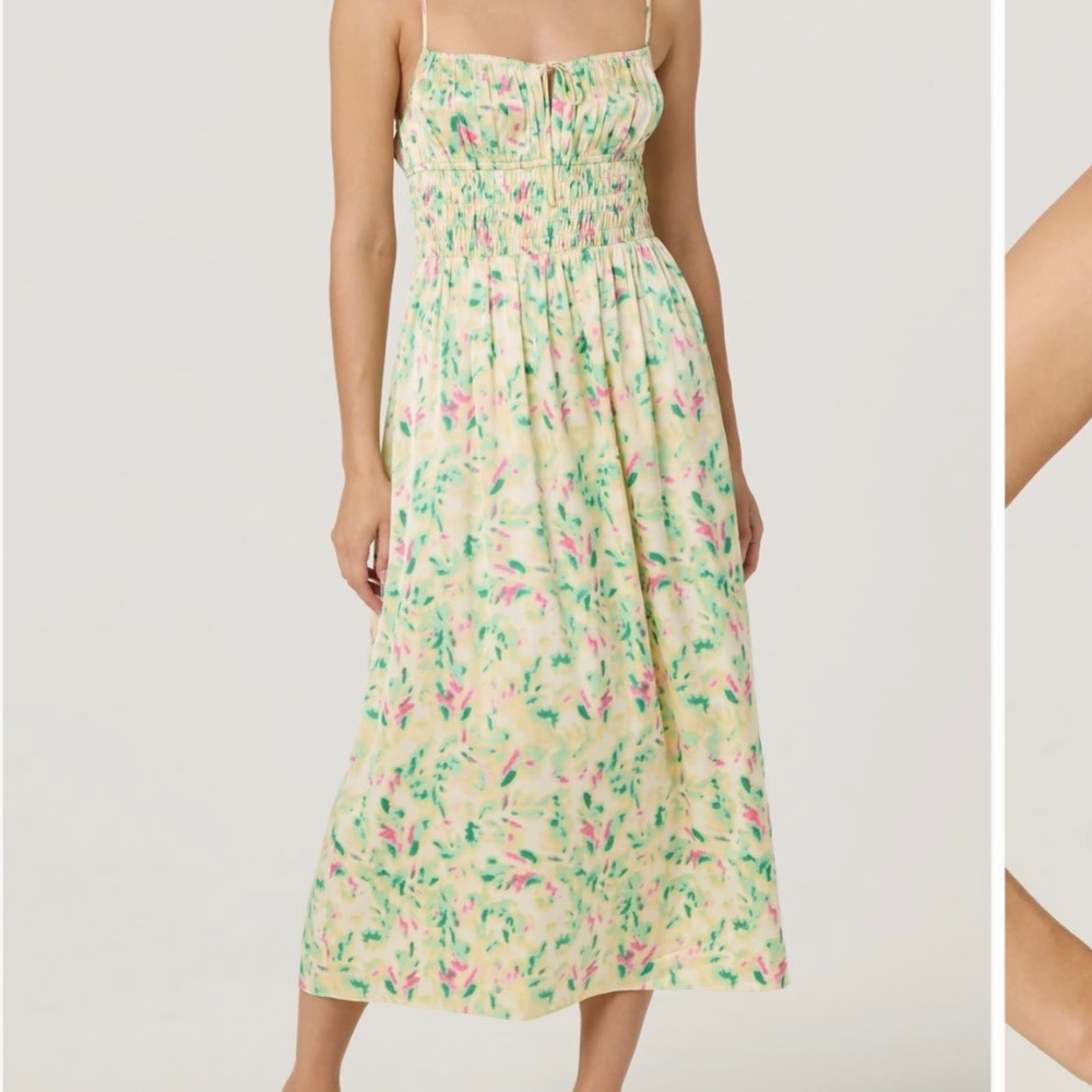 NWT ASTR Smocked Satin Maxi dress, S